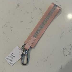 Pink lululemon wrist lanyard keychain